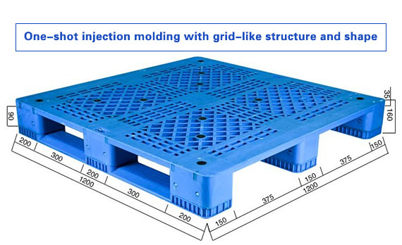 One-shot injection molding with grid-like structure and shape