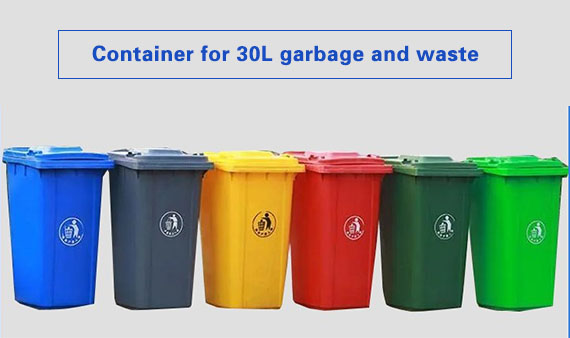 Container for 30L garbage and waste